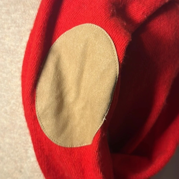 women’s wool blend red & tan colorblock J Crew sweater with buttons size small - Picture 3 of 6